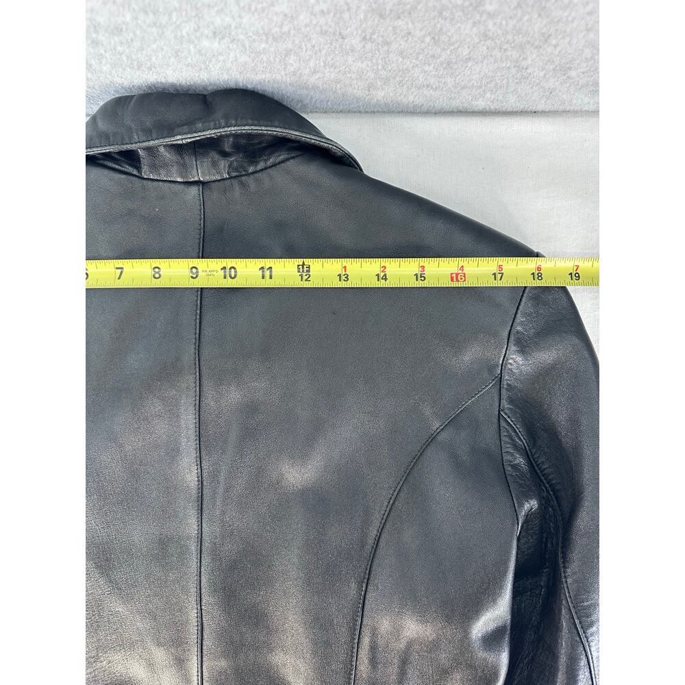 VTG Pelle Studio by Wilson's Leather Womens sz M Black Leather Zipup Jacket SOFT - Picture 11 of 13